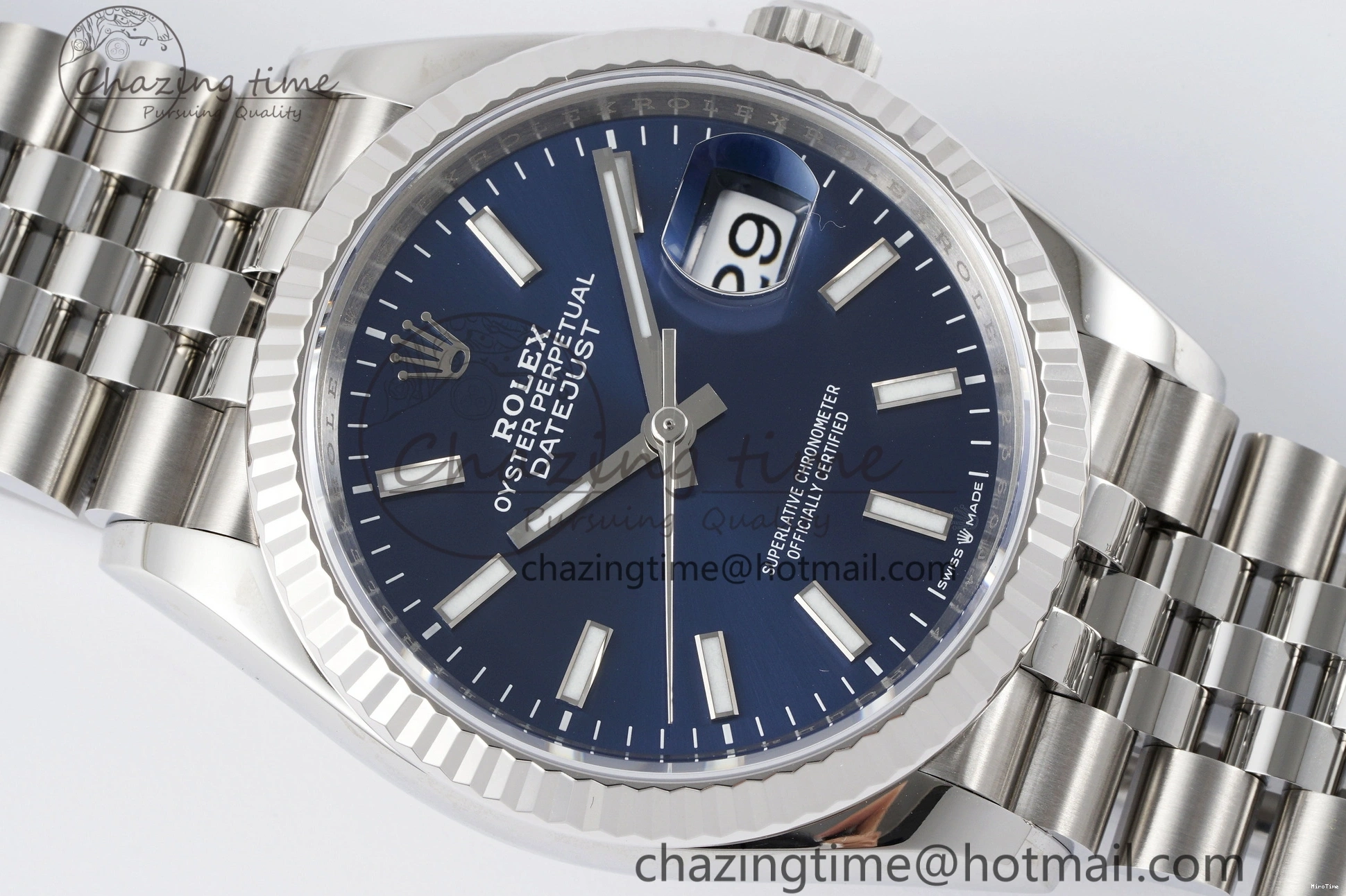 MiroTime 0214 BestValue DateJust 36 SS 116234 VSF 1:1 Best Edition 904L Steel Blue Stick Dial on Jubilee Bracelet VS 2091